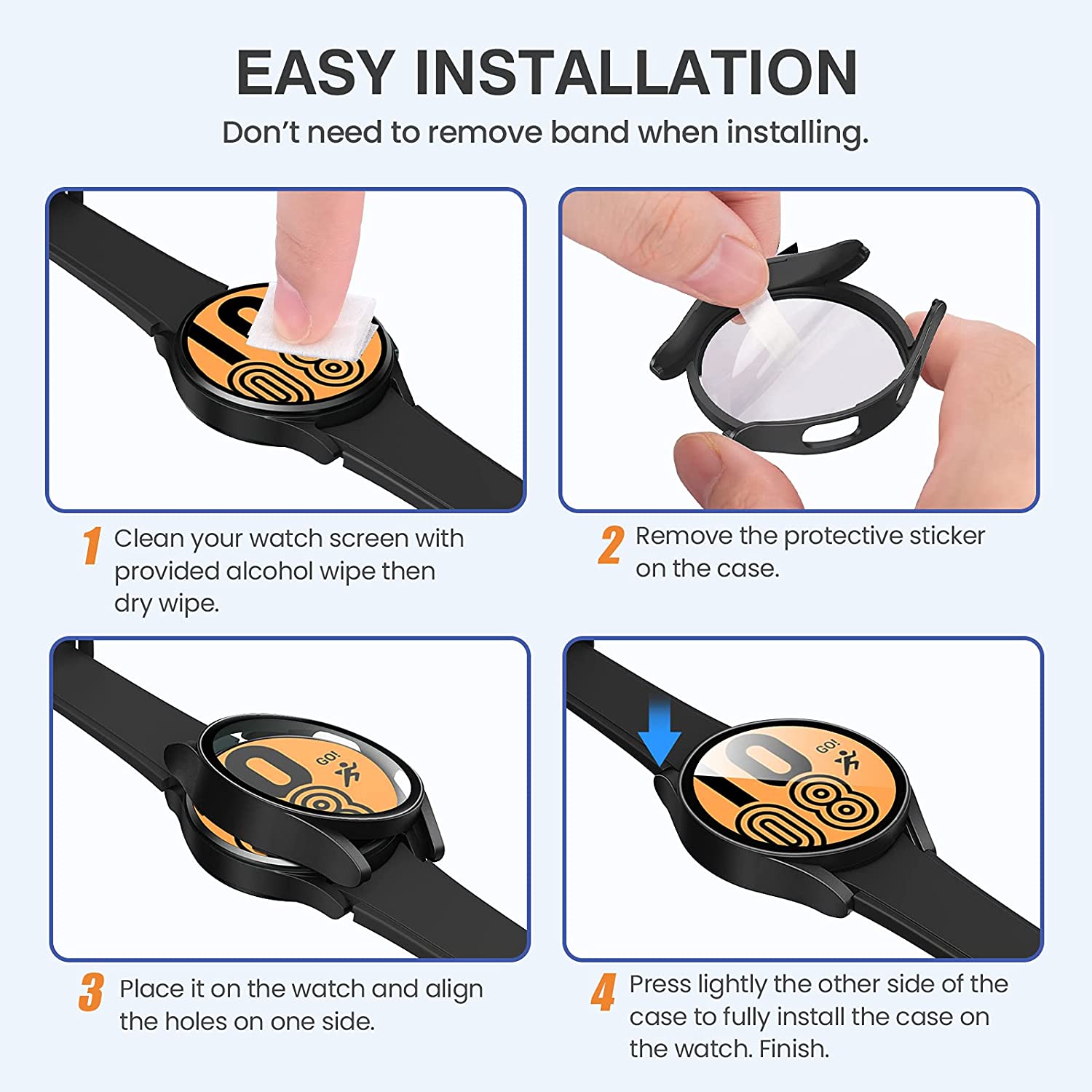 Étui rigide en PC et protecteur d'écran pour Samsung Galaxy Watch 4 5 6 Étui rigide en PC et protecteur d'écran pour Samsung Galaxy Watch 4 5 6